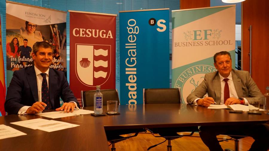 Rafael Mato, de Sabadell Gallego, a la izquierda, junto al líder de Cesuga y EF, Venancio Salcines. Foto: EF/Cesuga