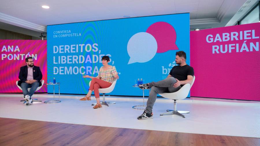coloquio telemático. Ana Pontón y Gabriel Rufián juntos en la charla ‘Dereitos, liberdade, democracia’