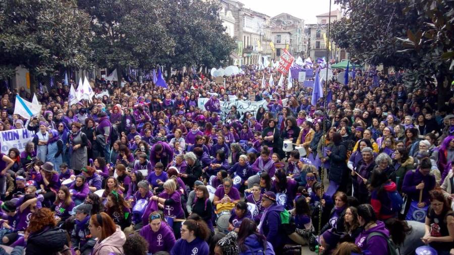 Na foto de arquivo, manifestación feminista en Verín (Ourense). FOTO: GALEGAS 8M / EUROPA PRESS
