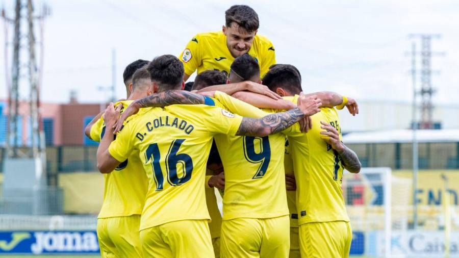 Los jugadores del Villarreal celebrando uno de los dos goles en las semifinales de la Liga Europa ante el Arsenal. Foto: Villarreal CF