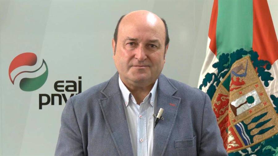Andoni Ortuzar, presidente del PNV, en la sede del partido. Foto: E.P.