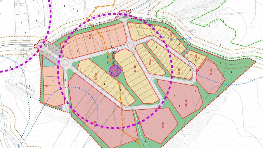 PALMEIRA. Plano do novo polígono de Ribeira, que se construirá entre Fontenla e Pedras Vermellas, en Palmeira. Foto: C.R.