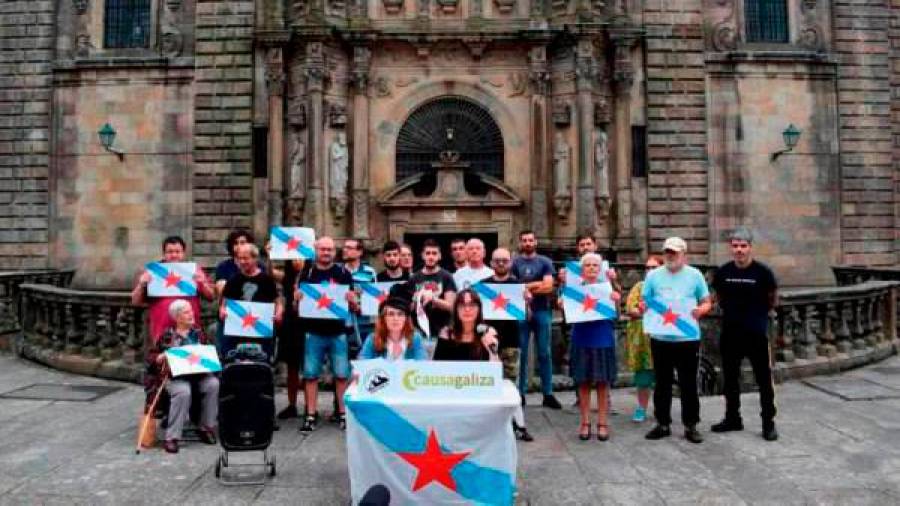 Miembros de Causa Galiza en una protesta. Foto: ECG