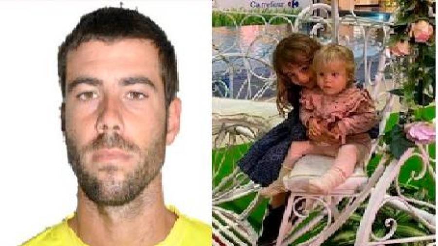 El presunto secuestrador de sus hijas, Tomás Gimeno, y las niñas Anna y Olivia. Foto: E.P.