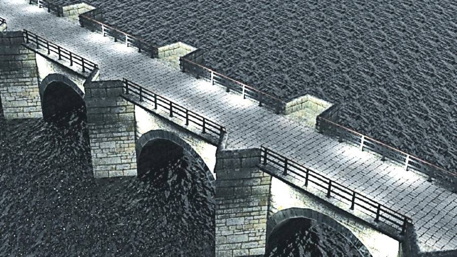 RECREACIÓN. Imaxe virtual do acabado final que presentará o viaducto. Foto: Xunta