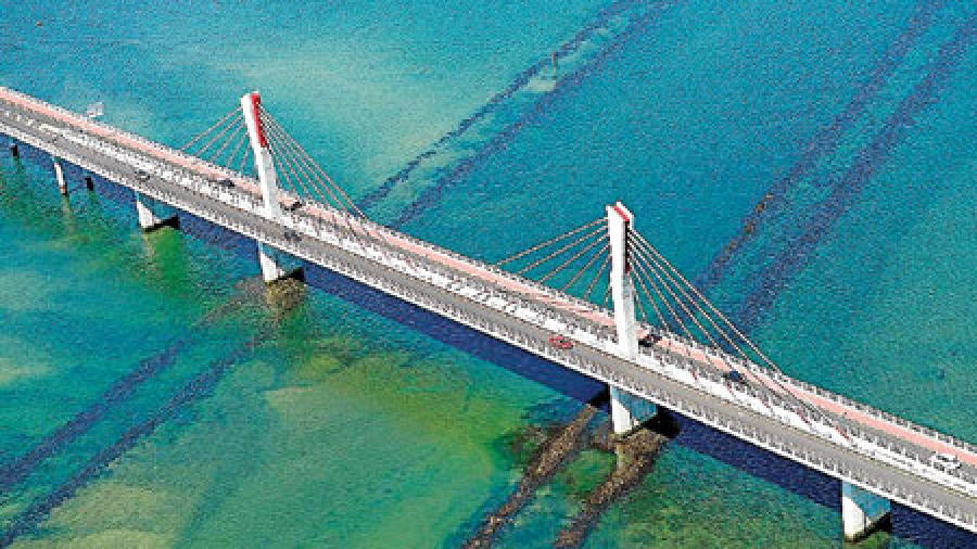 Noia tiene el segundo puente atirantado más largo de Galicia