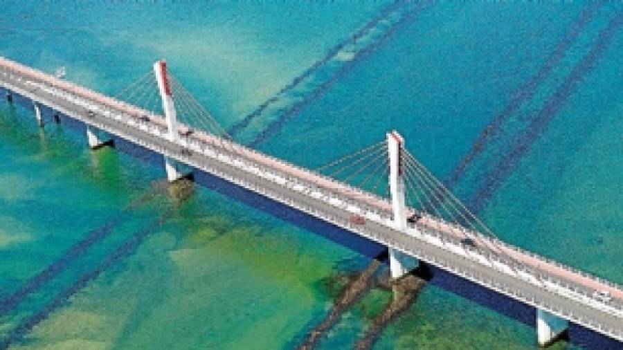 Noia tiene el segundo puente atirantado más largo de Galicia