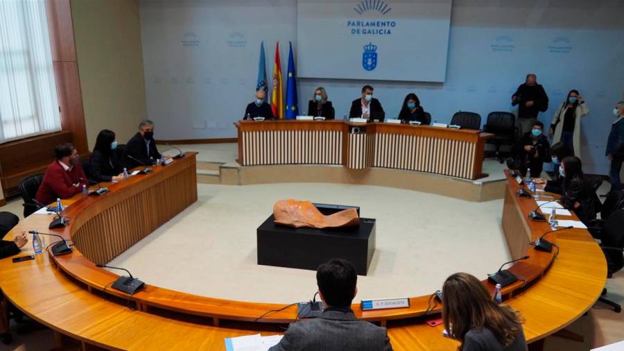 Momento de una reunión de la comisión de reactivación de Galicia. Foto: ECG