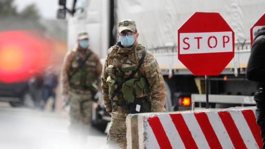Control militar en Georgia desplegado a causa del coronavirus. Foto: EFE