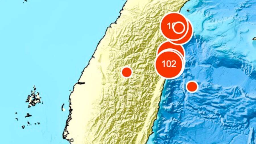 Un seísmo de magnitud 6,5 late fuerte en la capital Taiwán