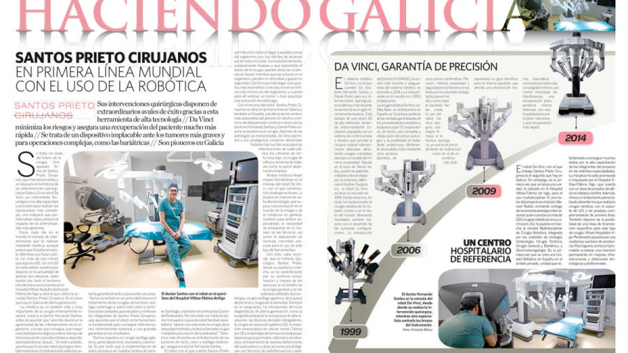 En primera línea mundial con el robot Da Vinci para operar tumores