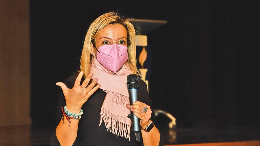 La psicóloga Diana Rodríguez durante su intervención. Foto: C.Peleteiro