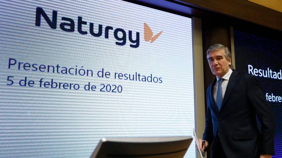 El presidente de Naturgy, Francisco Reynés, en una rueda de prensa pasada para presentar resultados. Foto: Efe