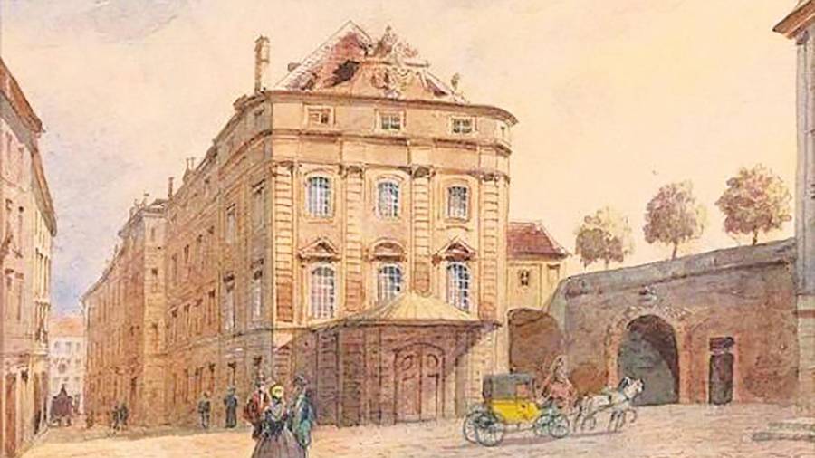 Theater am Kärntnertor (ca. 1830) donde se estrenó la Novena (7-5-1824).