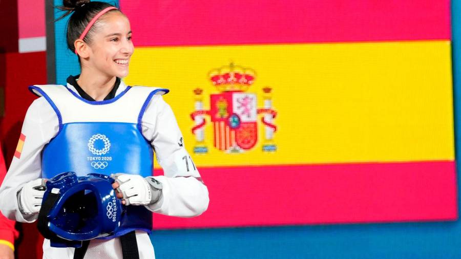 LA ‘NIÑA MARAVILLA’ La madrileña Adriana Cerezo se colgó la medalla de plata en taekwondo. Foto: COE