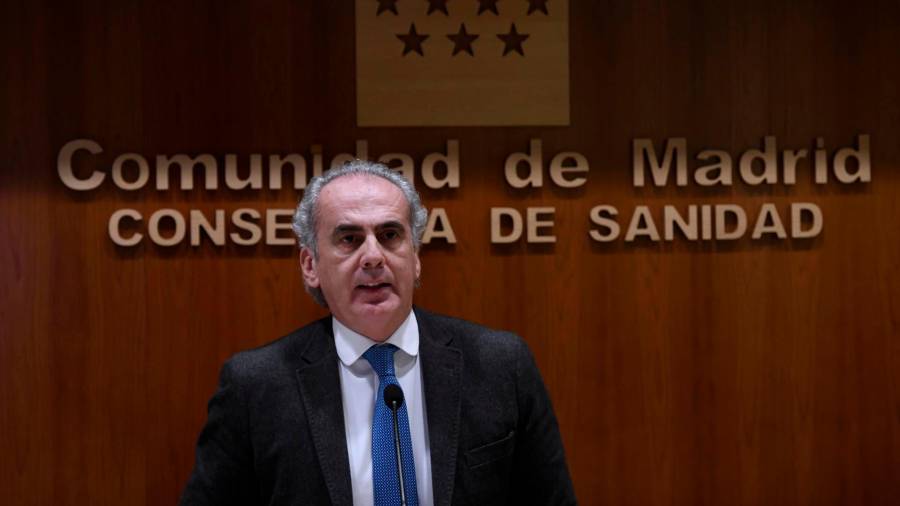 El consejero de Sanidad de la Comunidad de Madrid, Enrique Ruiz Escudero. Foto: Europa Press