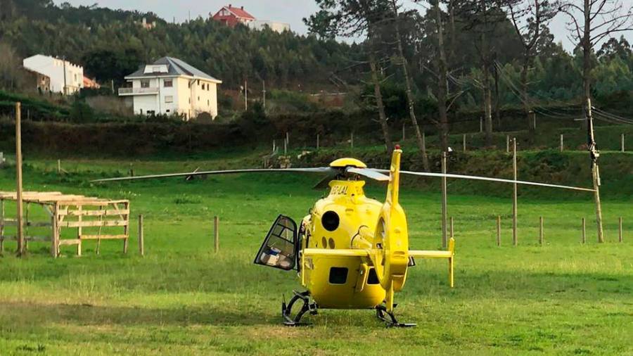 Hasta el lugar del siniestro se desplazó un helicóptero medicalizado. Foto: Helico