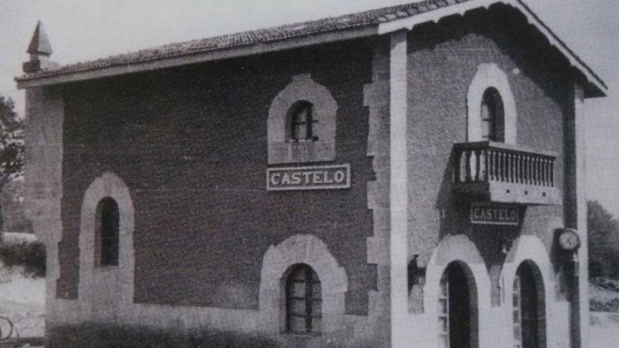 Estación de Garga Trasmonte, antes Castelo, en 1944. Foto: Enrique Castillo/FDG