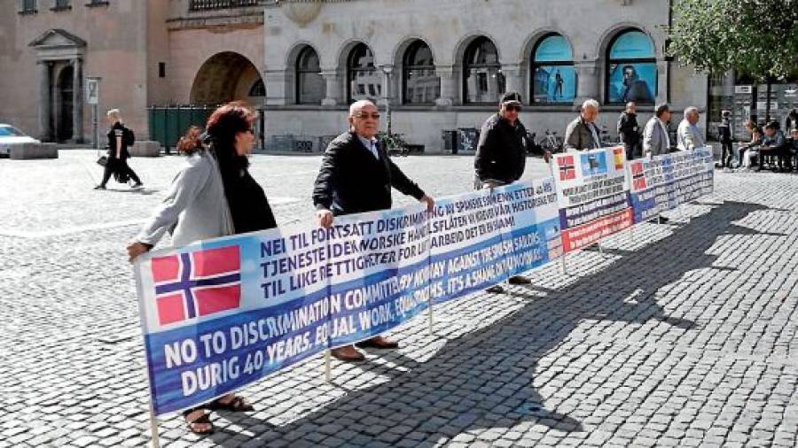 Protesta marinera en Copenhague para reclamar el pago de pensiones