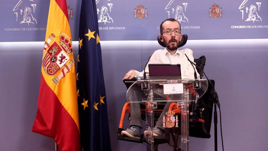 El portavoz de Podemos en el Congreso de los Diputados, Pablo Echenique. Foto: Europa Press