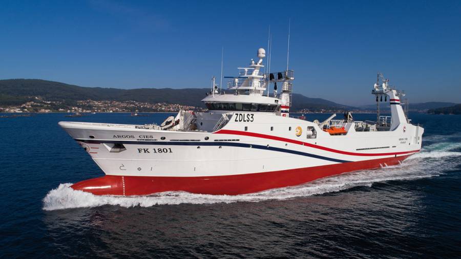 Pesca en Malvinas el mejor buque de España, made in Marín