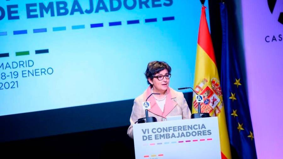 La ministra Arancha González Laya, ayer en un acto público celebrado en Madrid. Foto: Efe
