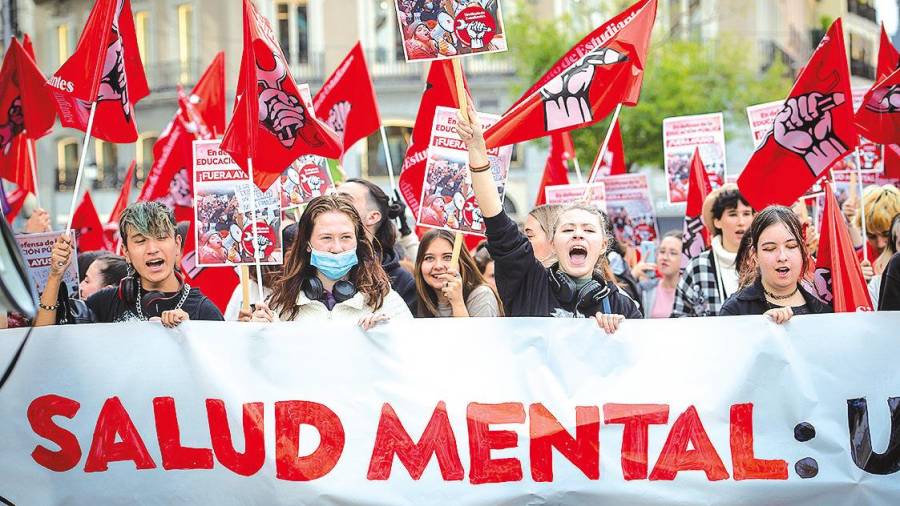 MADRID. Manifestación de estudiantes en Madrid en defensa de la salud mental. Foto: E.P.