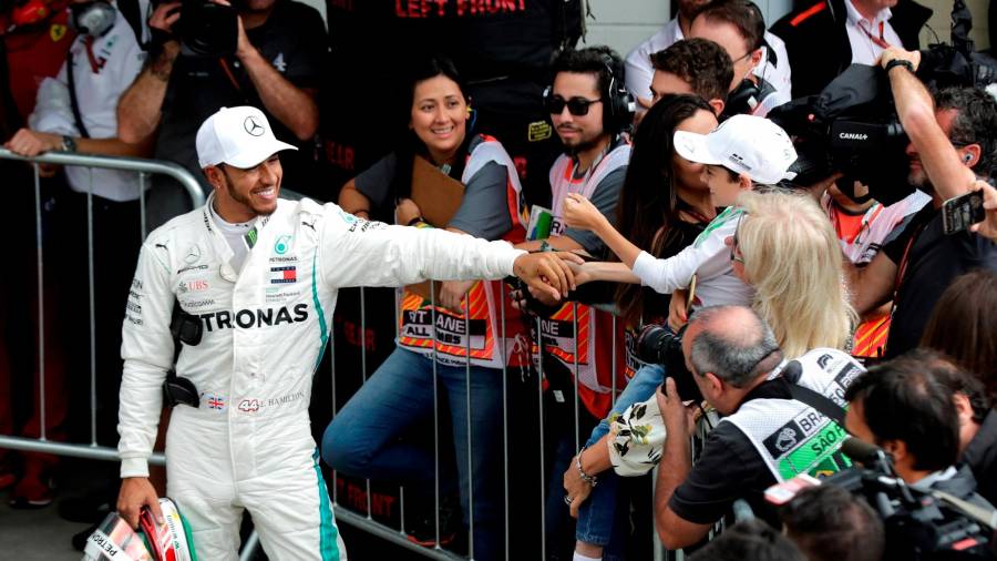 El británico Lewis Hamilton celebrando una de sus victorias esta temporada. Foto: Efe