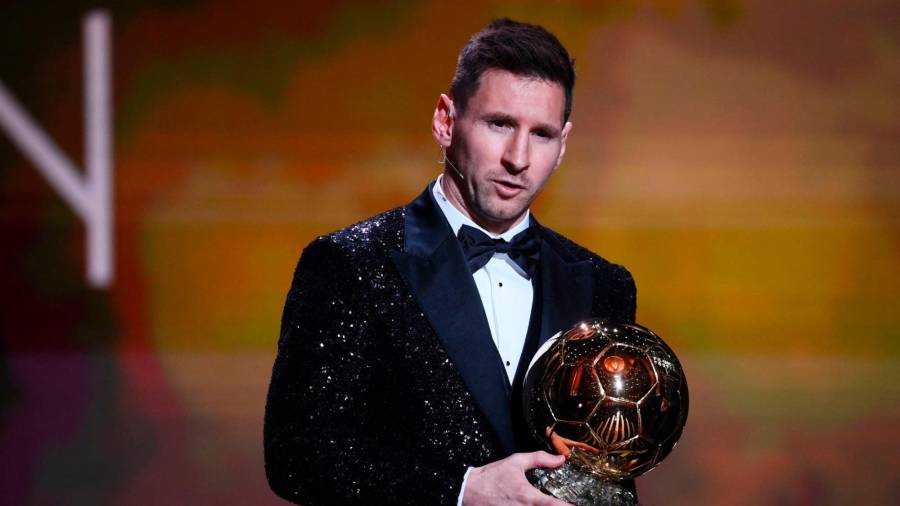 Leo Messi tras recoger su séptimo Balón de Oro. Foto: RS