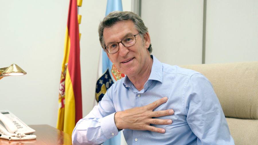 Alberto Núñez Feijóo tras su triunfo en las elecciones del 12-J. PPdeG
