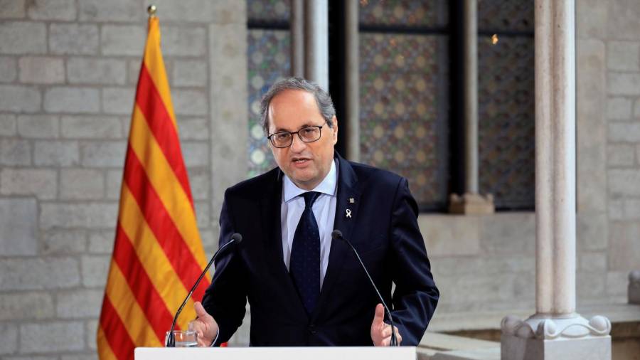 El presidente de la Generalitat, Quim Torra, el pasado martes en Barcelona. EFE/ Generalitat De Cataluña / Jordi Bedmar