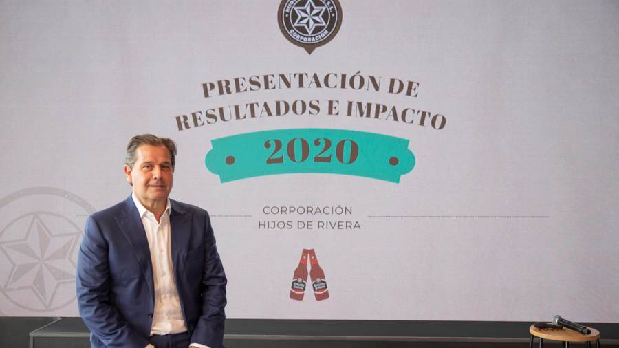 Ignacio Rivera, CEO de Hijos de Rivera, en la presentación de resultados de la compañía. Foto: H.R.