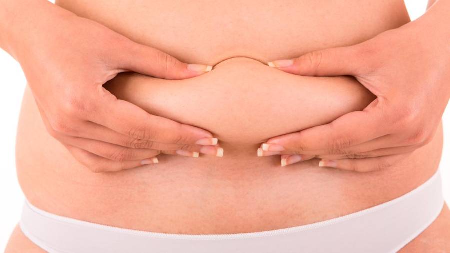 Zona del abdomen con un exceso de grasa. Foto: ECG 