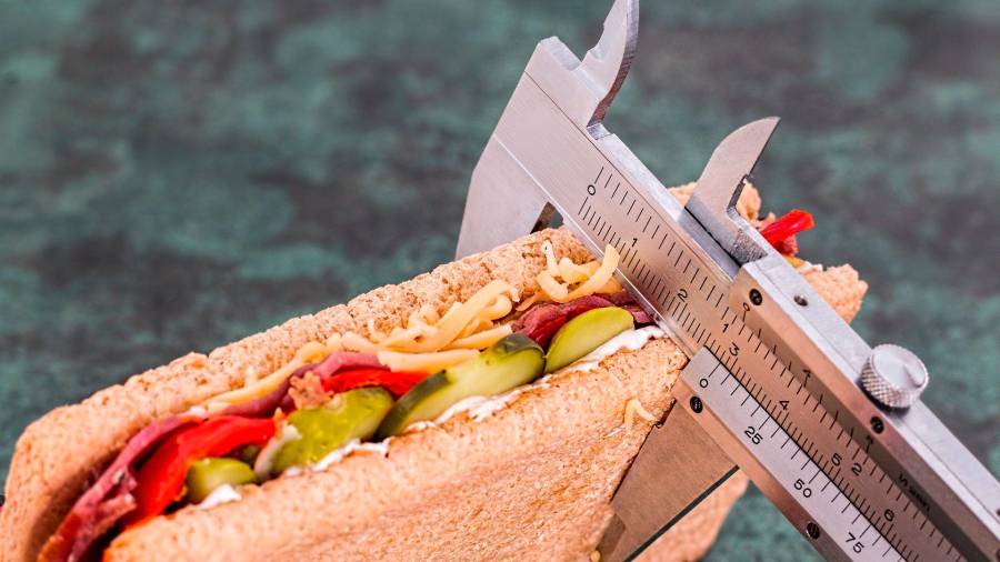 SALUD. Una persona midiendo el ancho de un sandwich para su dieta. Foto:: Pixabay