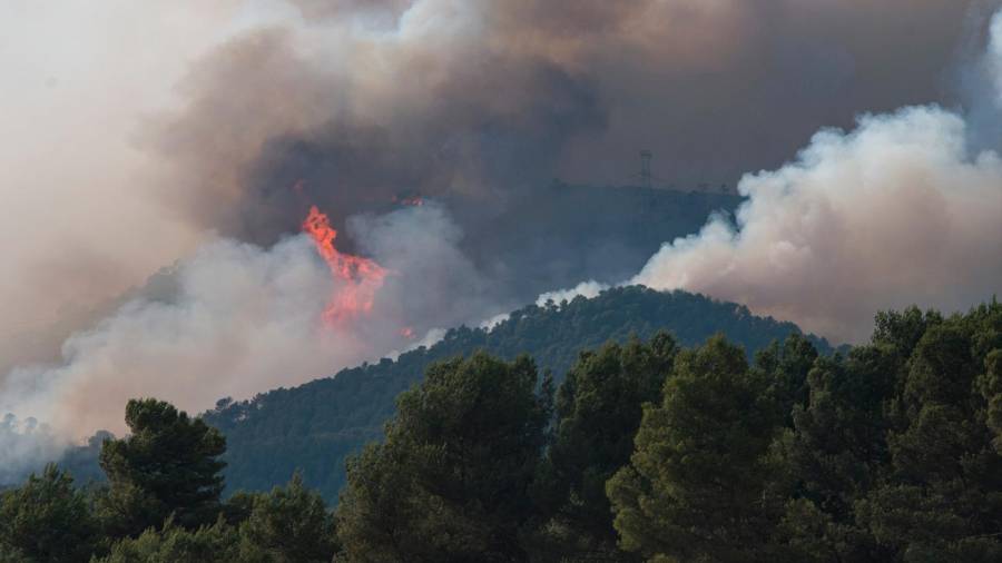 Incendio en Santa Coloma de Queralt, Tarragona. Foto: E.Press