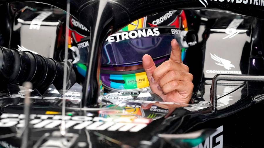 Lewis Hamilton, en su Mercedes. Foto: DPA
