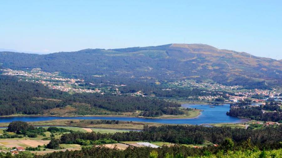 Vista área da contorna das Brañas de Laíño, no municipio de Dodro. Foto: Terras de Iria.