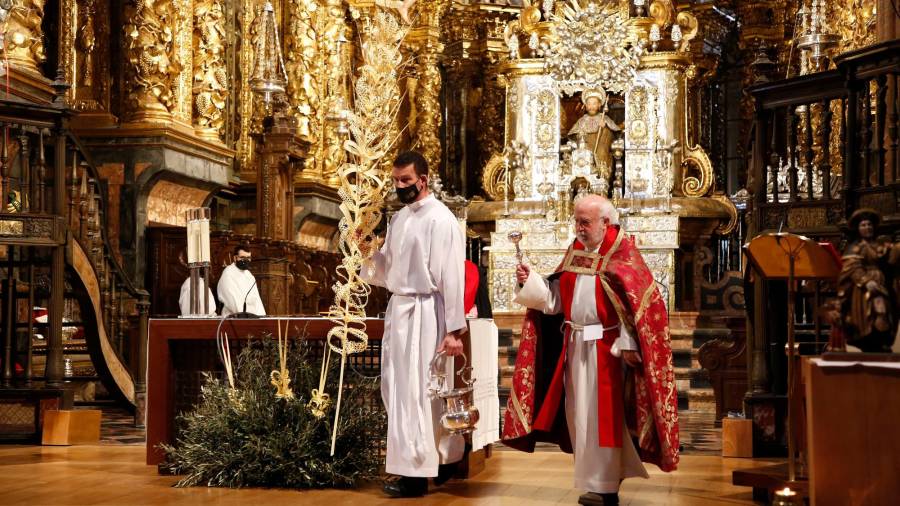 Así fue la bendición de las palmas y ramos en la Catedral de Santiago
