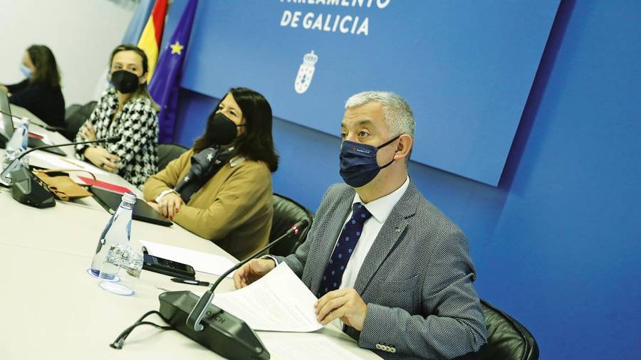 O secretario xeral de Política Lingüística, na súa intervención no Parlamento galego. Foto: G.