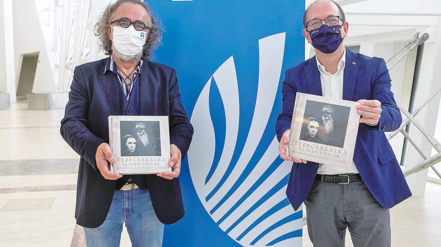 Teo Cardalda e Anxo M. Lorenzo presentaron onte na Cidade da Cultura de Galicia o ciclo ‘Claves líricas’, que recorda a Valle-Inclán. Foto: Xunta
