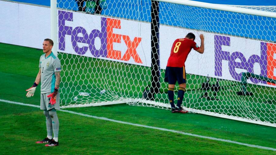 FRUSTRACIÓN Koke lamenta una ocasión fallada por la selección española en su encuentro frente a Suecia. Foto: AFP7