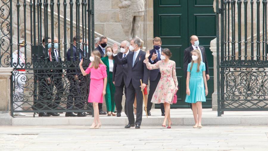 Imágenes de la familia real en Santiago el Día de Galicia