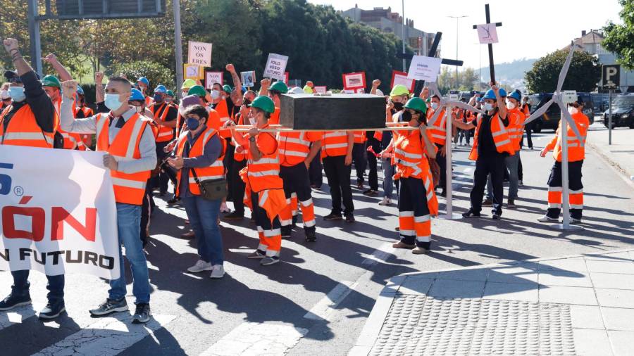 Continúan las protestas de los trabajadores de Vestas en Santiago