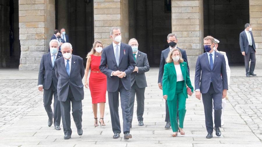 Imágenes de la familia real en Santiago el Día de Galicia