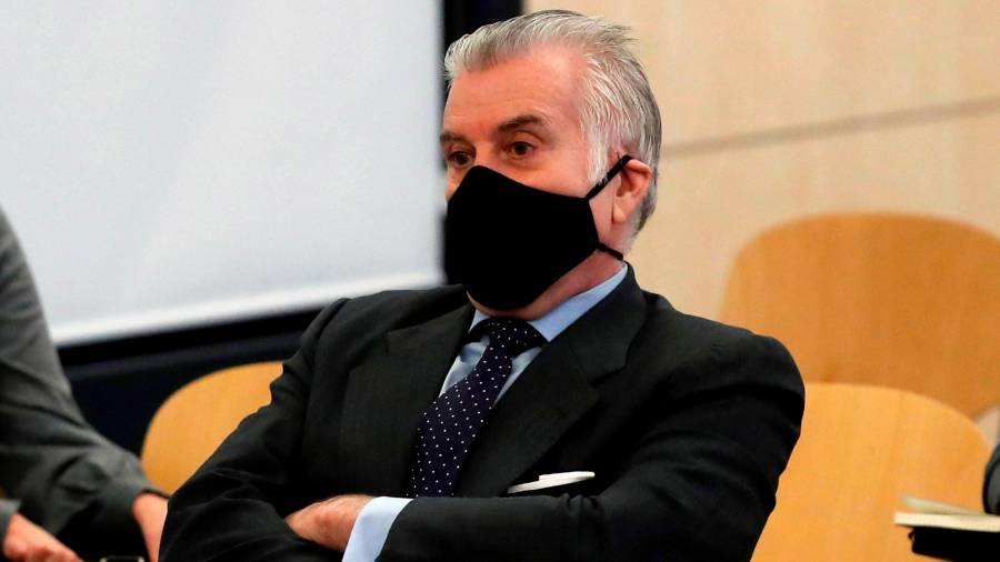El extesorero del Partido Popular Luis Bárcenas, durante el juicio por la presunta caja B del PP. Foto: E.P.