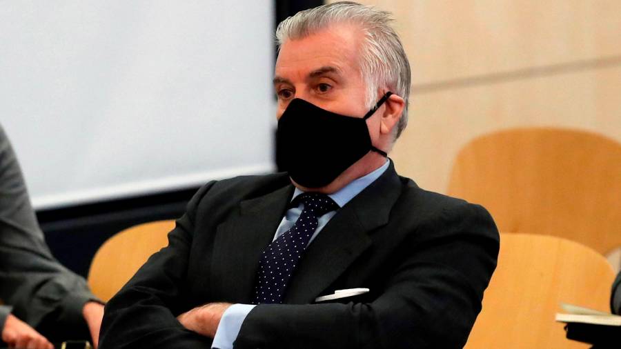 El extesorero del PP Luis Bárcenas durante el juicio por la presunta caja B del PP. Foto: E.P.