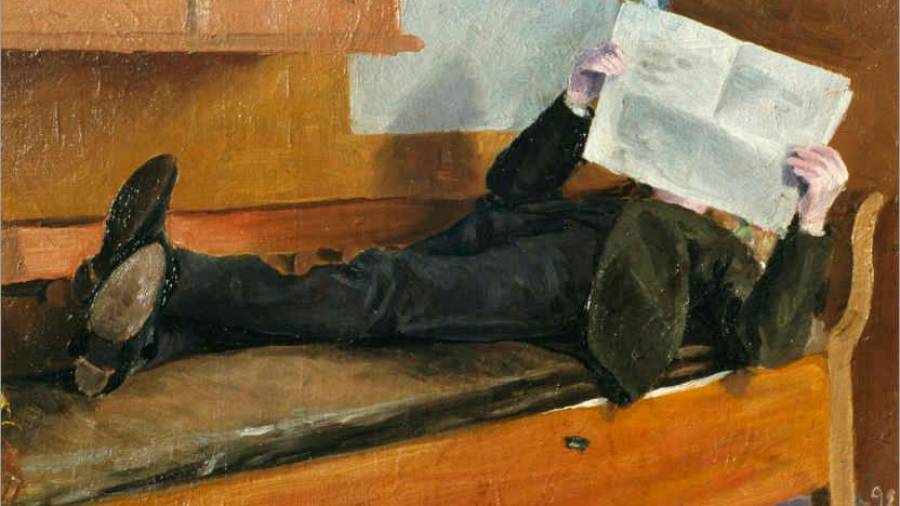 Engström: el padre del artista leyendo el periódico.