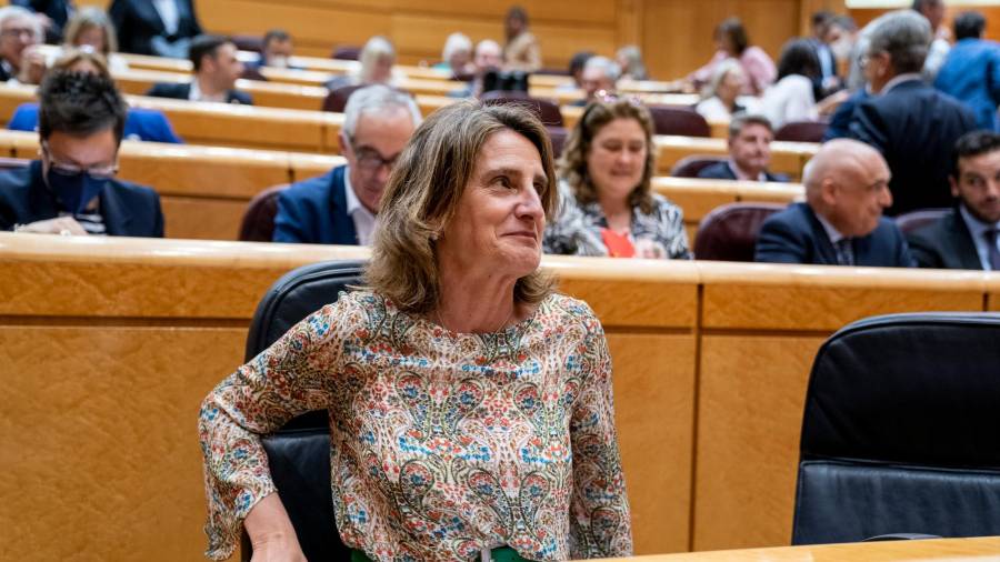 La vicepresidenta del Gobierno responsable de Transición Ecológica, Teresa Ribera, en una sesión de control al Gobierno, en el Senado, a 10 de mayo de 2022, en Madrid (España). // A. Pérez Meca / Europa Press 10/05/2022