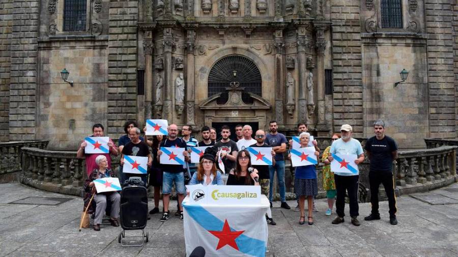 Miembros de Causa Galicia en un acto celebrado en Santiago. Foto: Archivo ECG