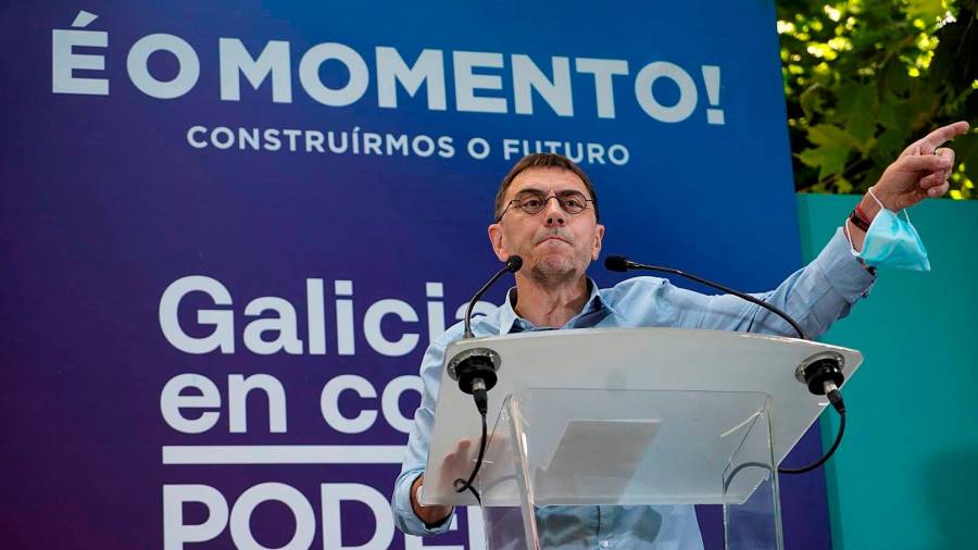Juan Carlos Monedero nun acto de campaña de Galicia en Común en Vilagarcía de Arousa. Foto: Salvador Sas